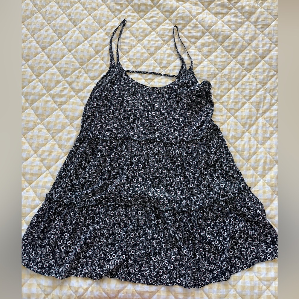 Floral Black and White Dress Medium